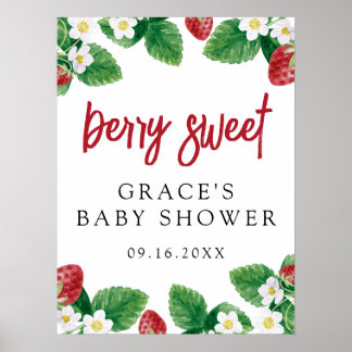 Strawberry Berry Sweet Baby Dusche Begrüßungszeich Poster