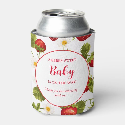 Strawberry Berry Sweet Baby Dusche Dosenkühler (Kanne Vorderseite)
