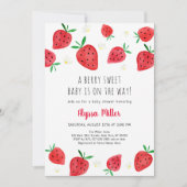 Strawberry Berry Sweet Baby Dusche Einladung (Vorderseite)