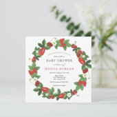 Strawberry Berry Sweet Baby Dusche Einladung (Stehend Vorderseite)