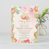 Strawberry Berry Sweet Baby Dusche Einladung (Stehend Vorderseite)