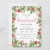 Strawberry Berry Sweet Baby Dusche Einladung (Vorderseite)