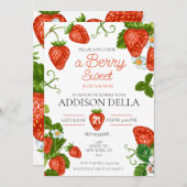 Strawberry Berry Sweet Baby Dusche Einladung (Vorne/Hinten)