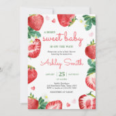 Strawberry Berry Sweet Baby Dusche Einladung (Vorderseite)
