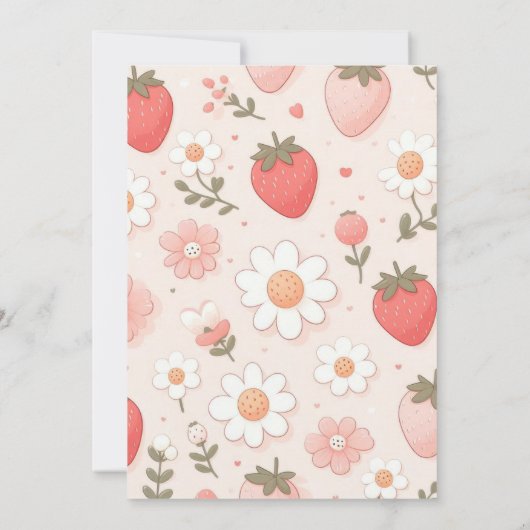 Strawberry Berry Sweet Baby Dusche Einladung (Rückseite)