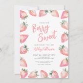 Strawberry Berry Sweet Baby Dusche Einladung (Vorderseite)