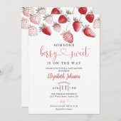 Strawberry Berry Sweet Baby Dusche Einladung (Vorne/Hinten)