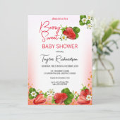 Strawberry Berry Sweet Baby Dusche Einladung (Stehend Vorderseite)