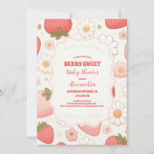Strawberry Berry Sweet Baby Dusche Einladung (Vorderseite)