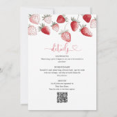 Strawberry Berry Sweet Baby Dusche in einem Einladung (Rückseite)