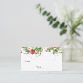 Strawberry Berry Sweet Baby Dusche Platzkarte (Stehend Vorderseite)