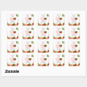 Strawberry Berry Sweet Baby Dusche Quadratischer Aufkleber (Blatt)