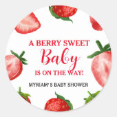 Strawberry Berry Sweet Baby Dusche unterwegs Runder Aufkleber (Vorderseite)
