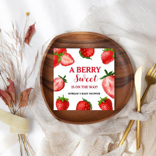 Strawberry Berry Sweet Baby Dusche unterwegs Serviette