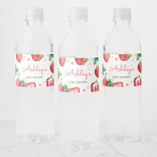 Strawberry Berry Sweet Baby Dusche Wasserflaschenetikett (Flaschen)