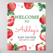 Strawberry Berry Sweet Baby Dusche Willkommen Poster (Vorne)