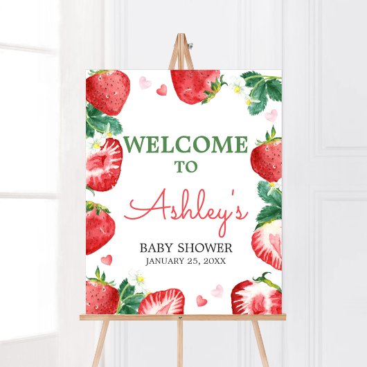 Strawberry Berry Sweet Baby Dusche Willkommen Poster