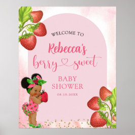 Strawberry Berry Sweet Baby Dusche Willkommen Poster