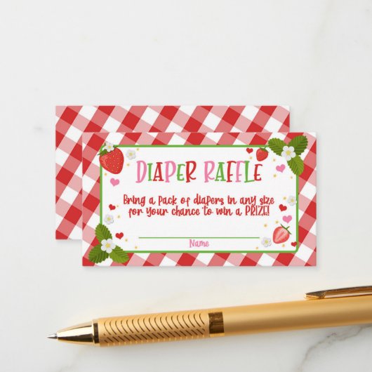 Strawberry Berry Sweet Baby Dusche Windelwanne Begleitkarte (Vorderseite/Rückseite Beispiel)