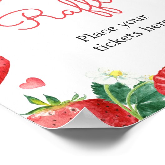 Strawberry Berry Sweet Baby Dusche Windelwanne Poster (Ecke)