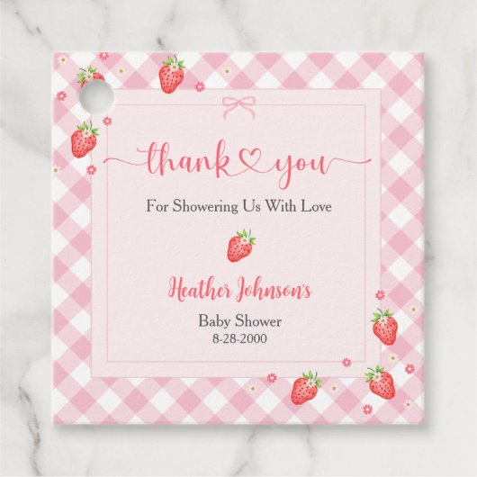 Strawberry Berry Sweet Baby Girl Baby Dusche Geschenkanhänger (Vorderseite)