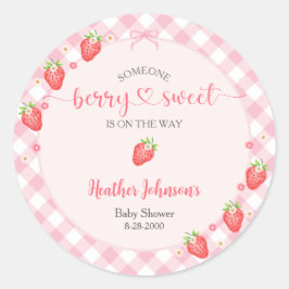Strawberry Berry Sweet Baby Girl Baby Dusche Runder Aufkleber