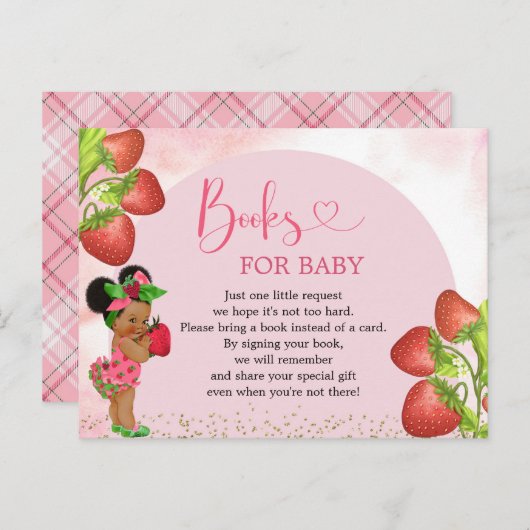 Strawberry Berry Sweet Baby Showbücher für Baby Einladungspostkarte (Vorne/Hinten)