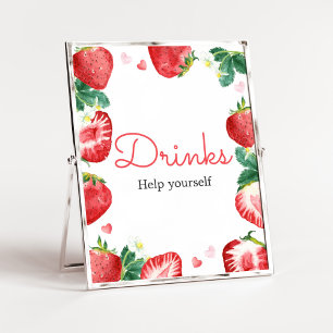 Strawberry Berry Sweet Baby Shower Drinks Poster