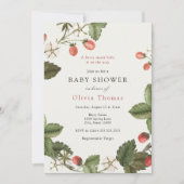 Strawberry Berry Sweet Baby Shower Einladung (Vorderseite)
