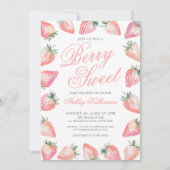 Strawberry Berry Sweet Baby Shower Einladung (Vorderseite)