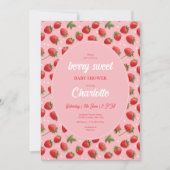 Strawberry Berry Sweet Baby Shower Einladung (Vorderseite)