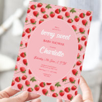 Strawberry Berry Sweet Baby Shower Einladung