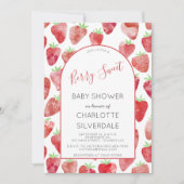Strawberry Berry Sweet Baby Shower Einladung (Vorderseite)