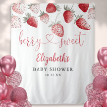 Strawberry Berry Sweet Baby Shower Foto Hintergrun