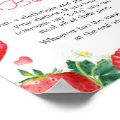 Strawberry Berry Sweet Baby Shower Say Baby nicht Poster (Ecke)