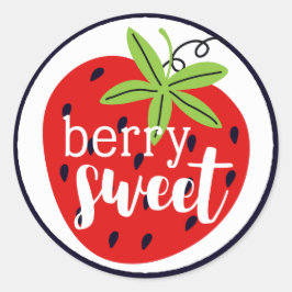 Strawberry Berry Sweet Birthday Baby Girl Kids' Runder Aufkleber