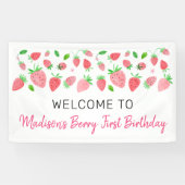 Strawberry Berry Sweet Birthday Banner (Horizontal)