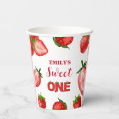 Strawberry Berry Sweet Birthday| Berry First Pappbecher (Rückseite)
