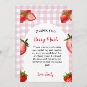 Strawberry Berry Sweet Birthday Danke, Card Ankündigung (Vorne/Hinten)