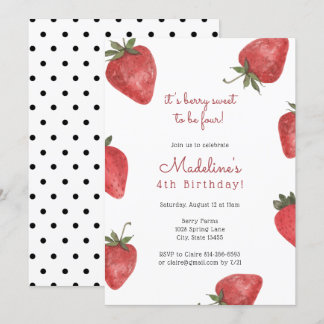 Strawberry Berry Sweet Birthday Einladung