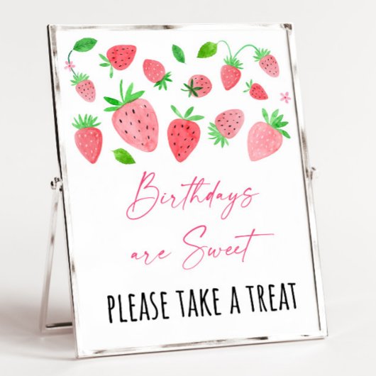 Strawberry Berry Sweet Birthday Leckerei Sign Poster