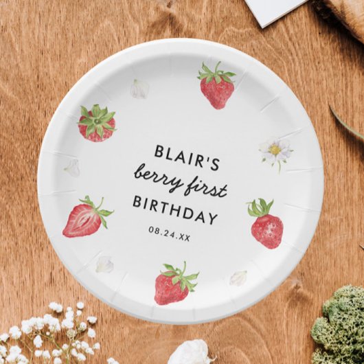 Strawberry Berry Sweet Birthday Party Pappteller