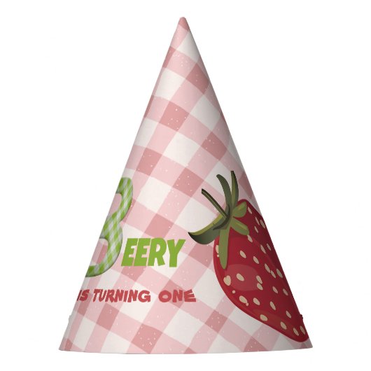 Strawberry Berry Sweet Birthday Party Party Hat Partyhütchen (Vorderseite)