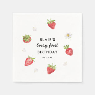 Strawberry Berry Sweet Birthday Party Serviette