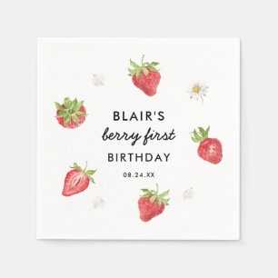 Strawberry Berry Sweet Birthday Party Serviette