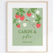 Strawberry Berry Sweet Birthday Party Sign Poster