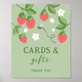 Strawberry Berry Sweet Birthday Party Sign Poster (Vorne)