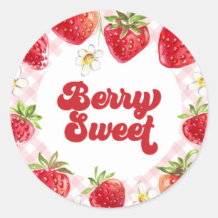Strawberry Berry Sweet Birthday Runder Aufkleber