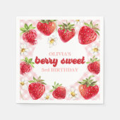 Strawberry Berry Sweet Birthday Serviette (Vorderseite)