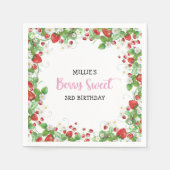 Strawberry Berry Sweet Birthday Serviette (Vorderseite)